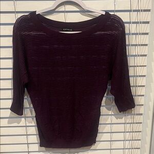 Express Women's Deep Purple Crew Neck Sweater